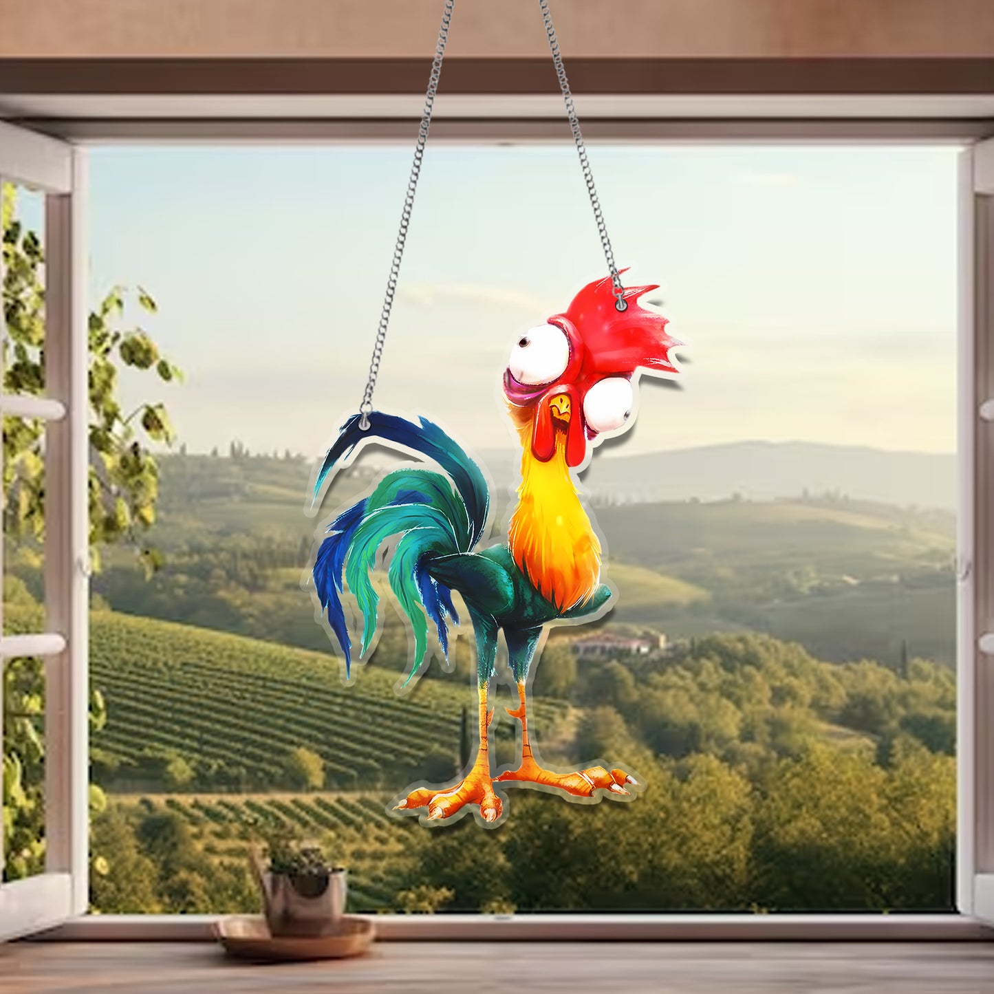 Chicken Crazy Acrylic Window Hanging