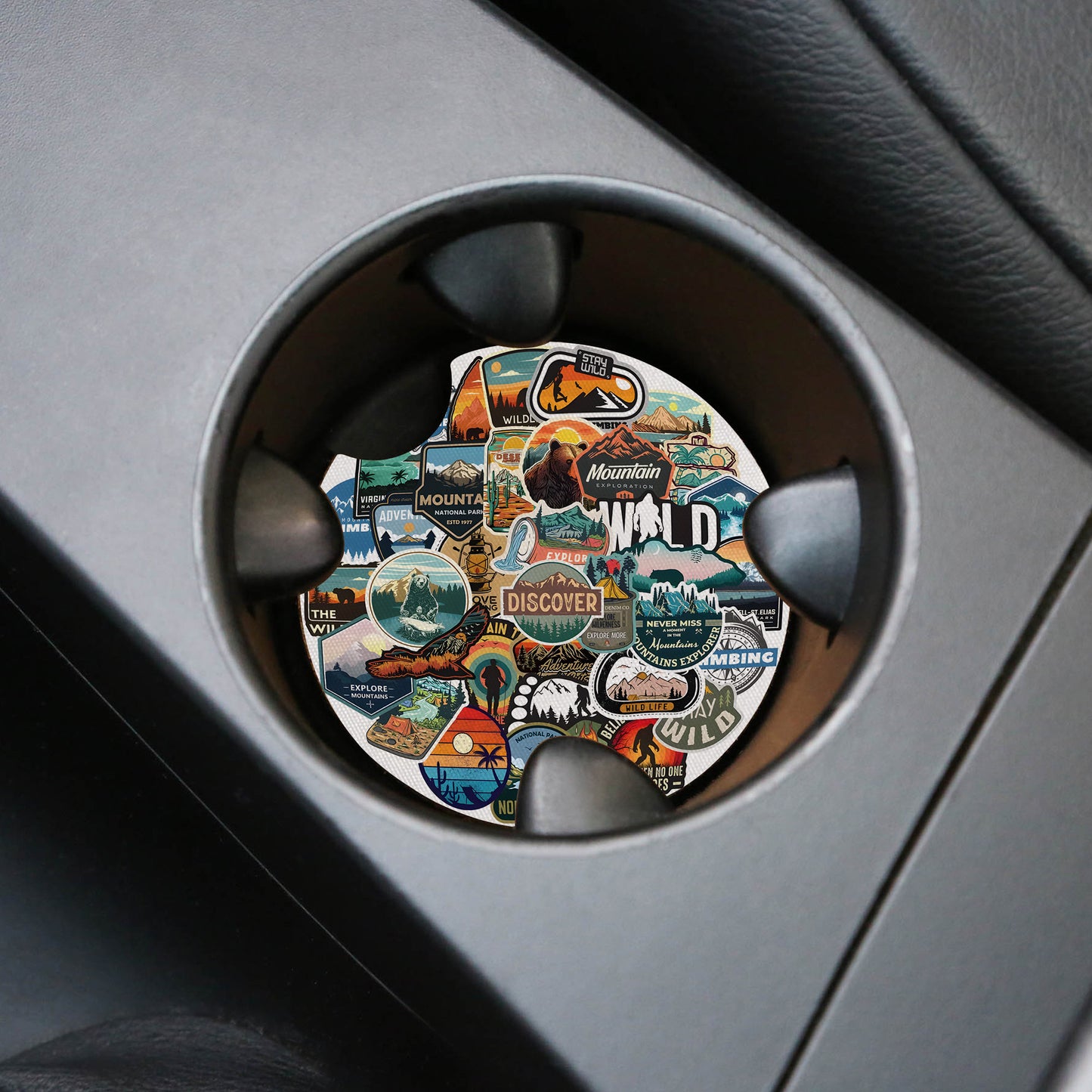 Outdoor Camping Mountain Adventure Car Coaster