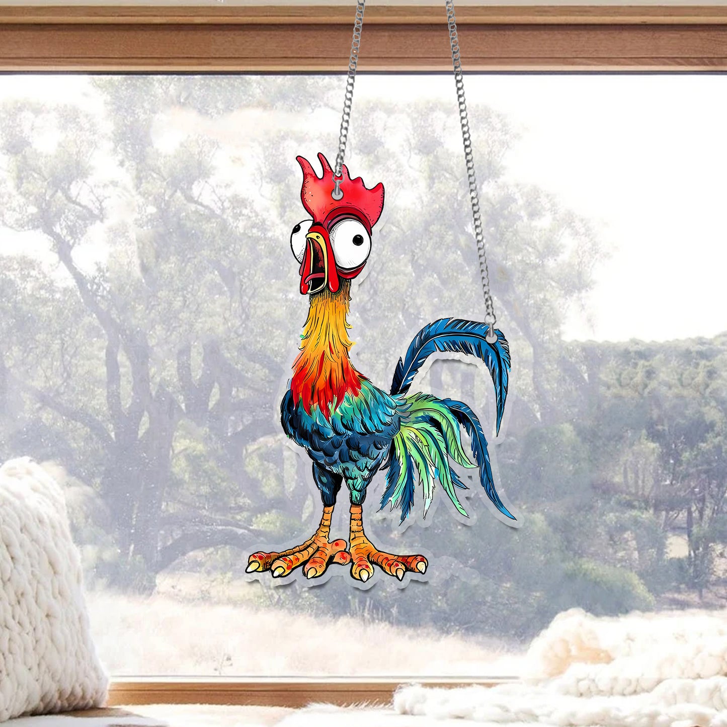 Chicken Cluck Acrylic Window Hanging