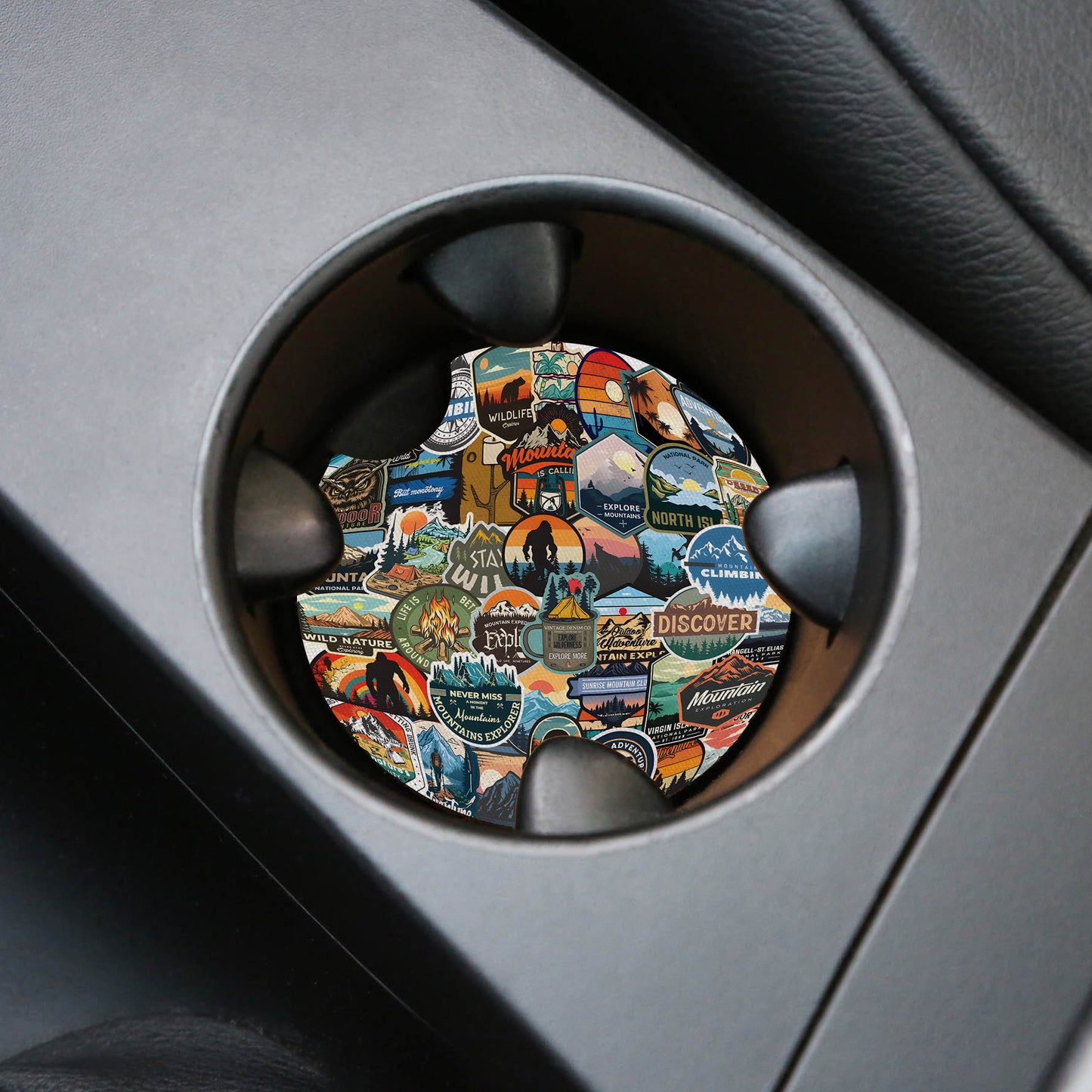 Vintage Camping Outdoor Adventure Car Coaster