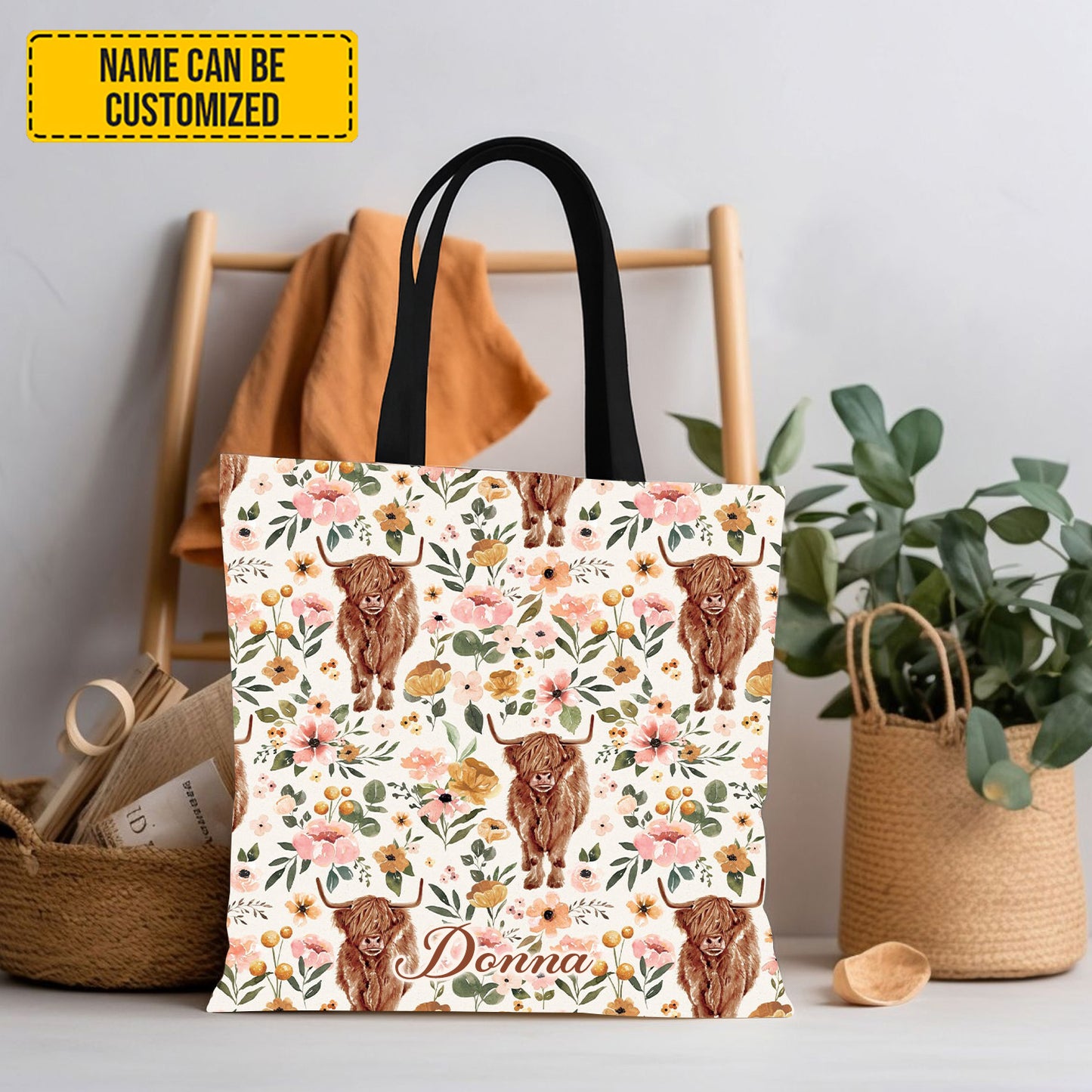 Cute Cow - Personalized Cow Tote Bag