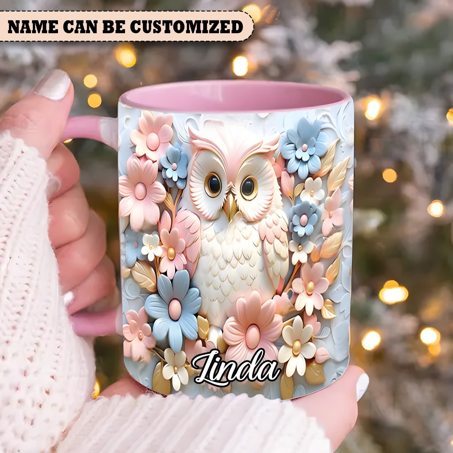 Owl accent mug - Personalized Accent Mug