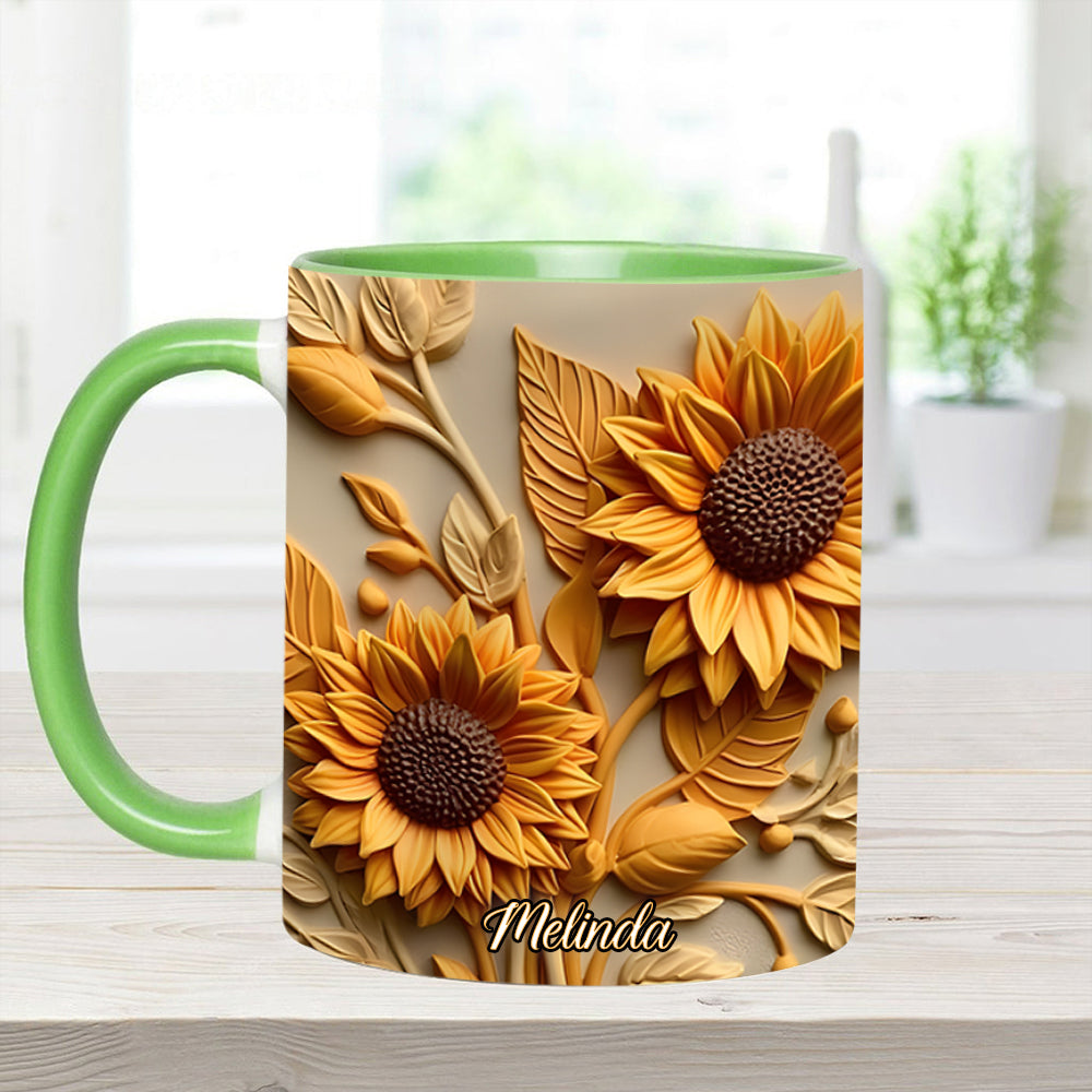 Sunflower accent mug - Personalized Accent Mug