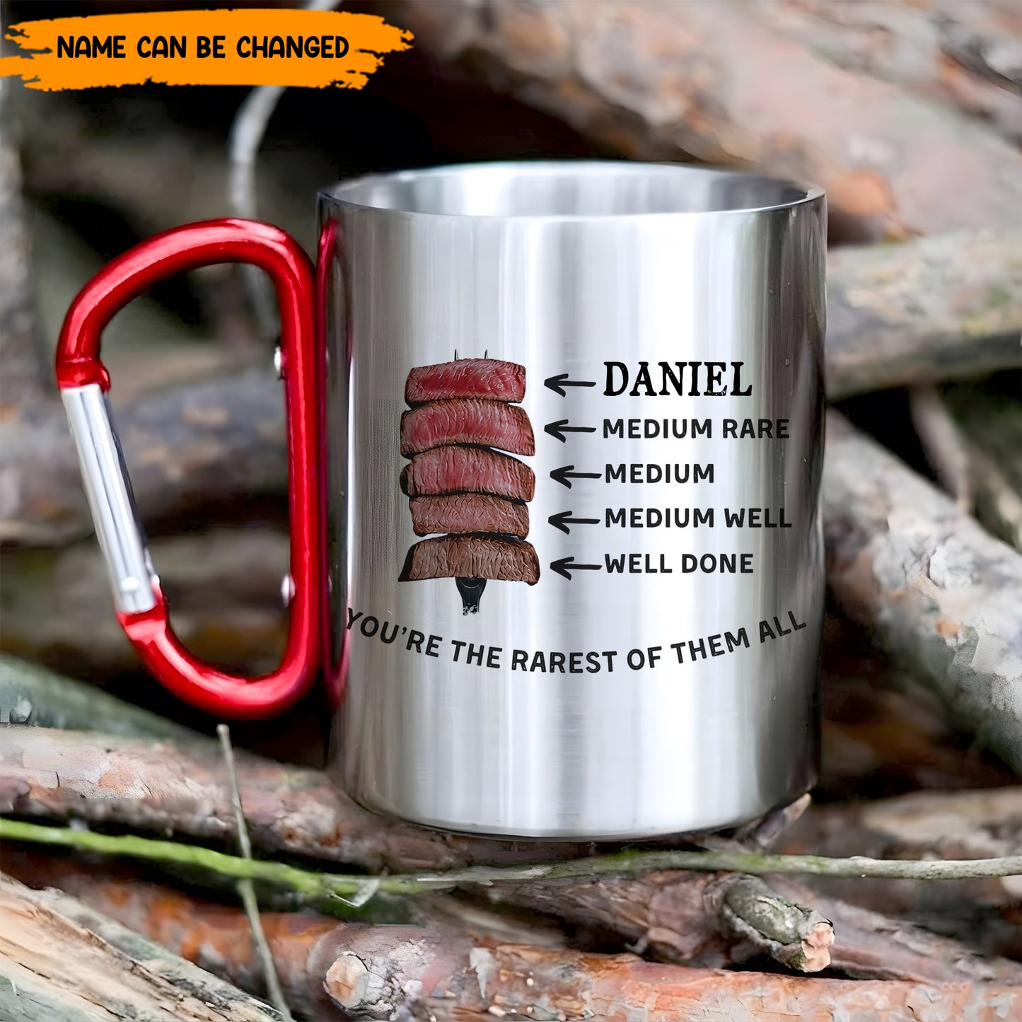 You're The Rarest Of Them All – Personalized Steak BBQ Carabiner Mug