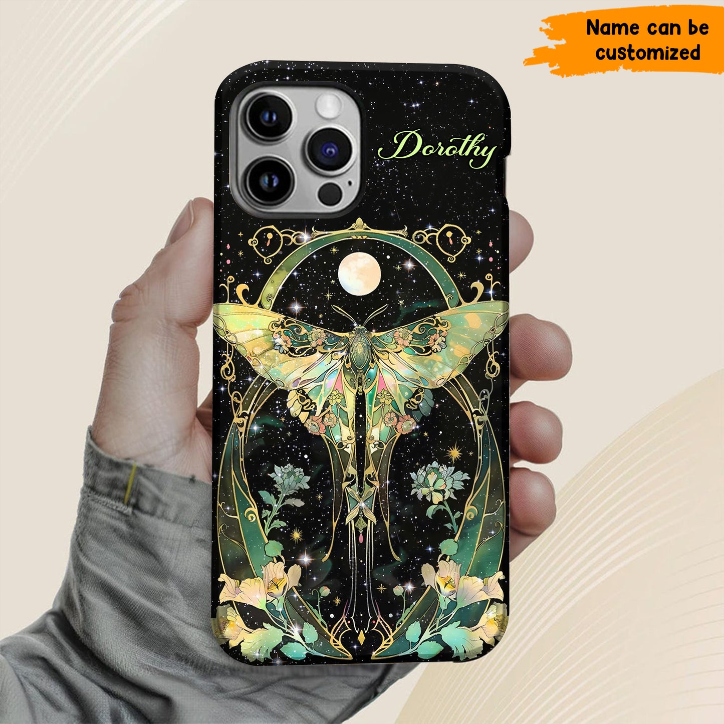 Moonlit Whispers – Personalized Luna Moth Phone Case