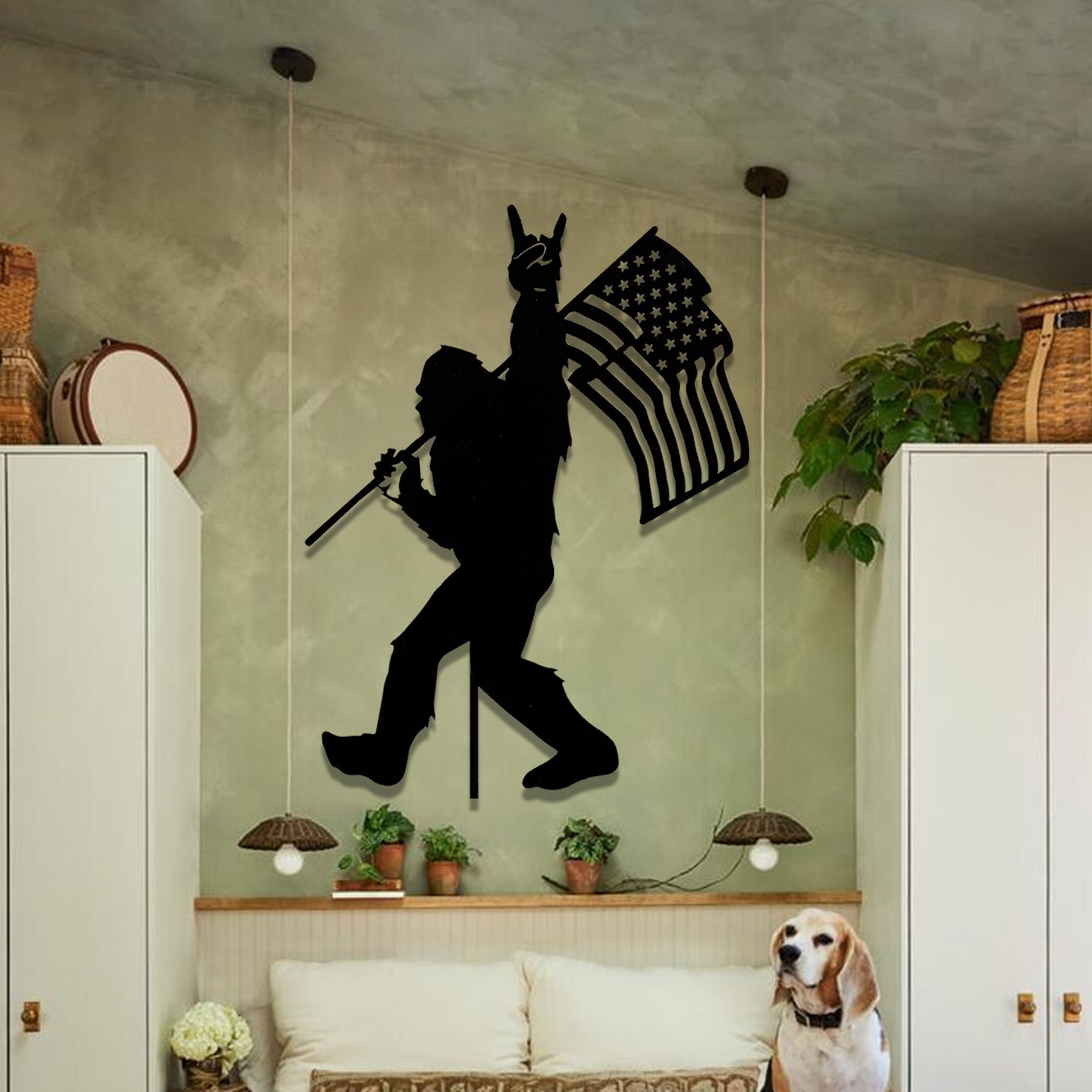Rockin’ in the USA – Bigfoot Flag Metal Sign