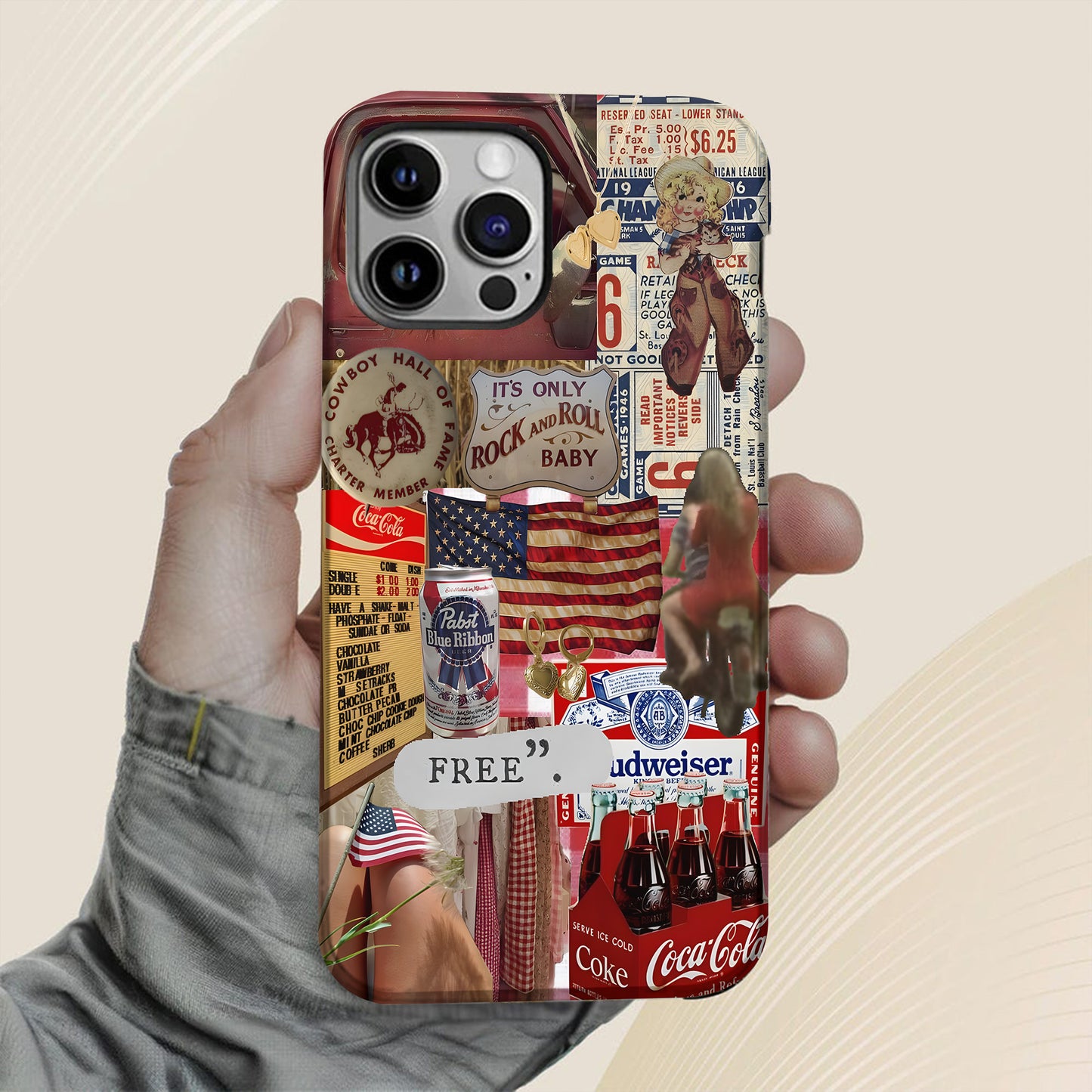 Born to Be Free – Vintage Americana Phone Case