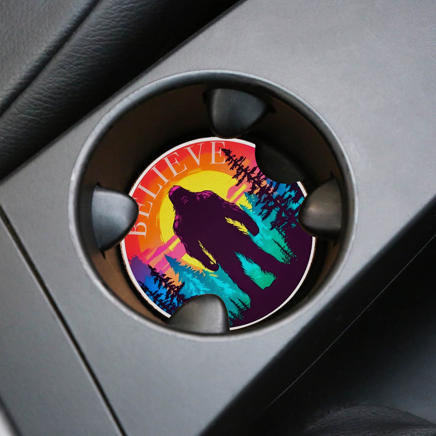 Bigfoot Believe Car Coaster