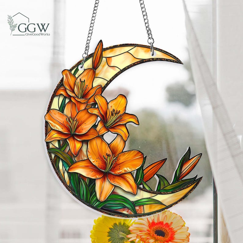 Lily Flower Acrylic Window Hanging