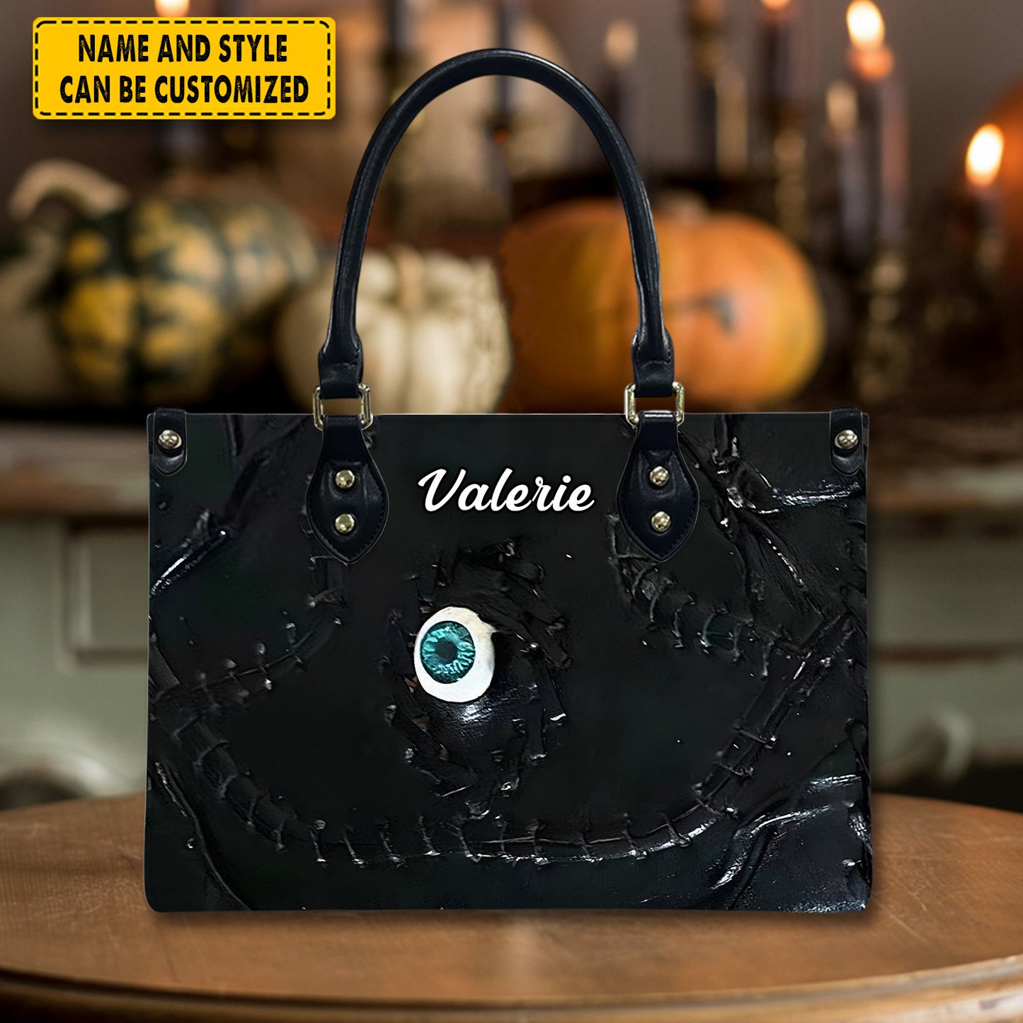 Halloween Book Of Spells Leather Handbag