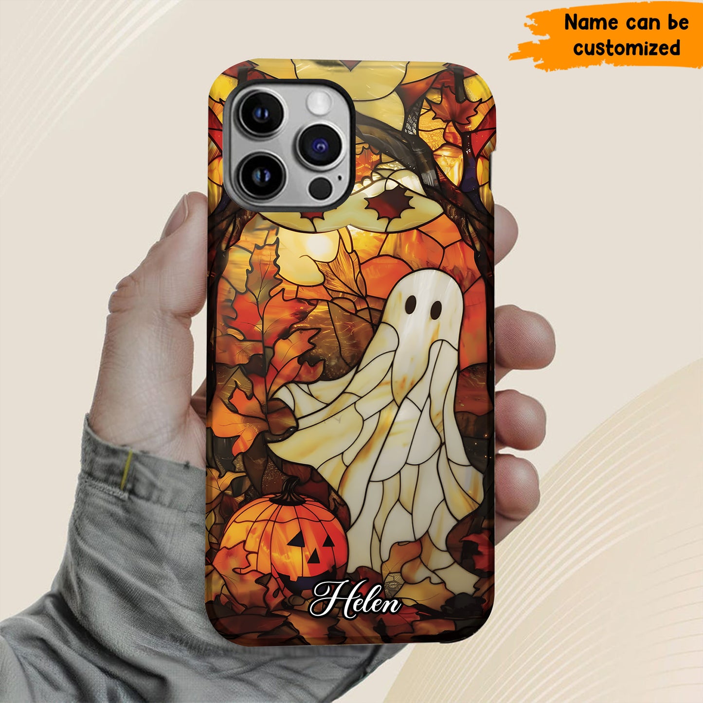 Personalized Stained Glass Ghost Phone Case