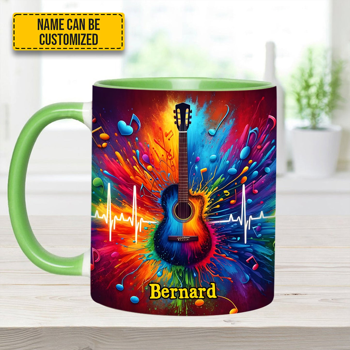 Guitar Colorful - Personalized Guitar Accent Mug