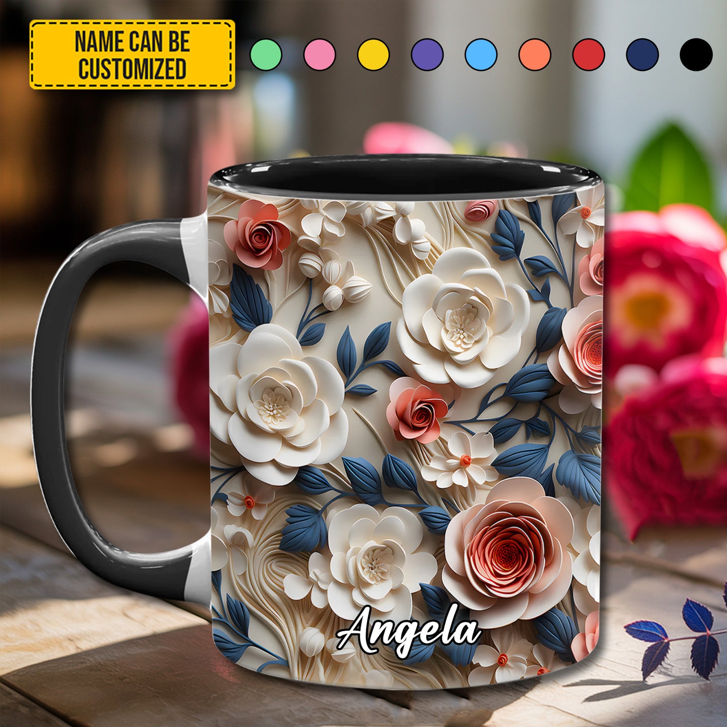 Beautiful Flowers - Personalized Accent Mug