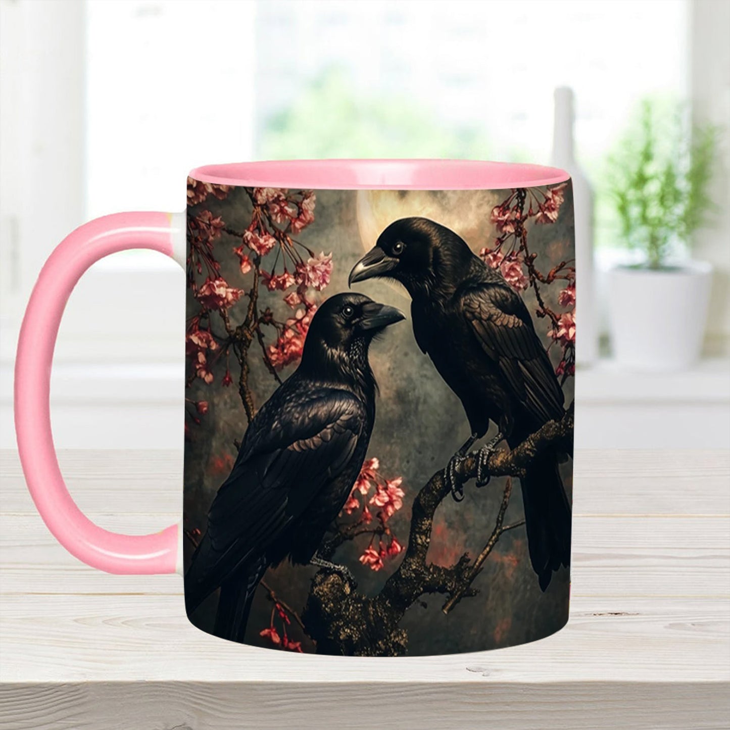 Personalized Raven Couple Accent Mug