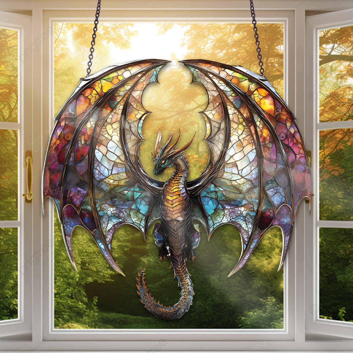 Dragon Suncatcher - Personalized Stained Glass Suncatcher