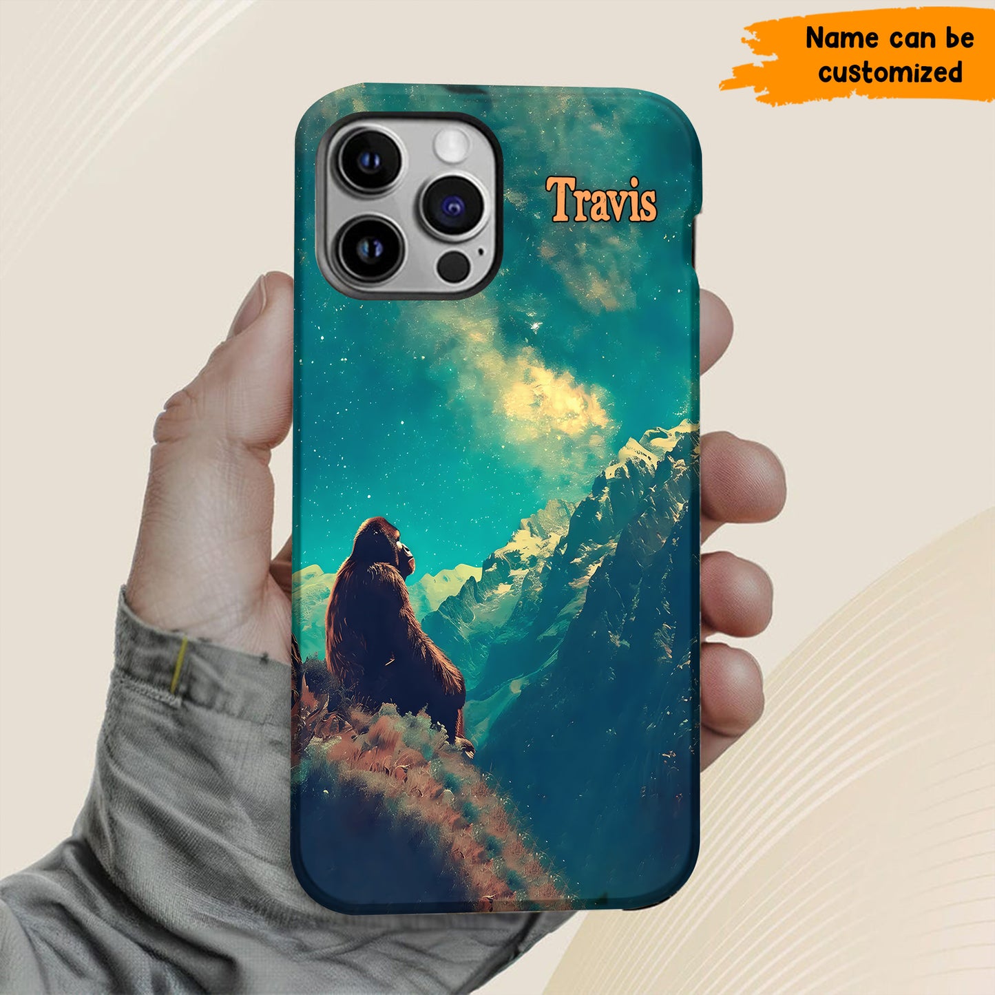 Bigfoot Under The Stars Personalized Phone Case