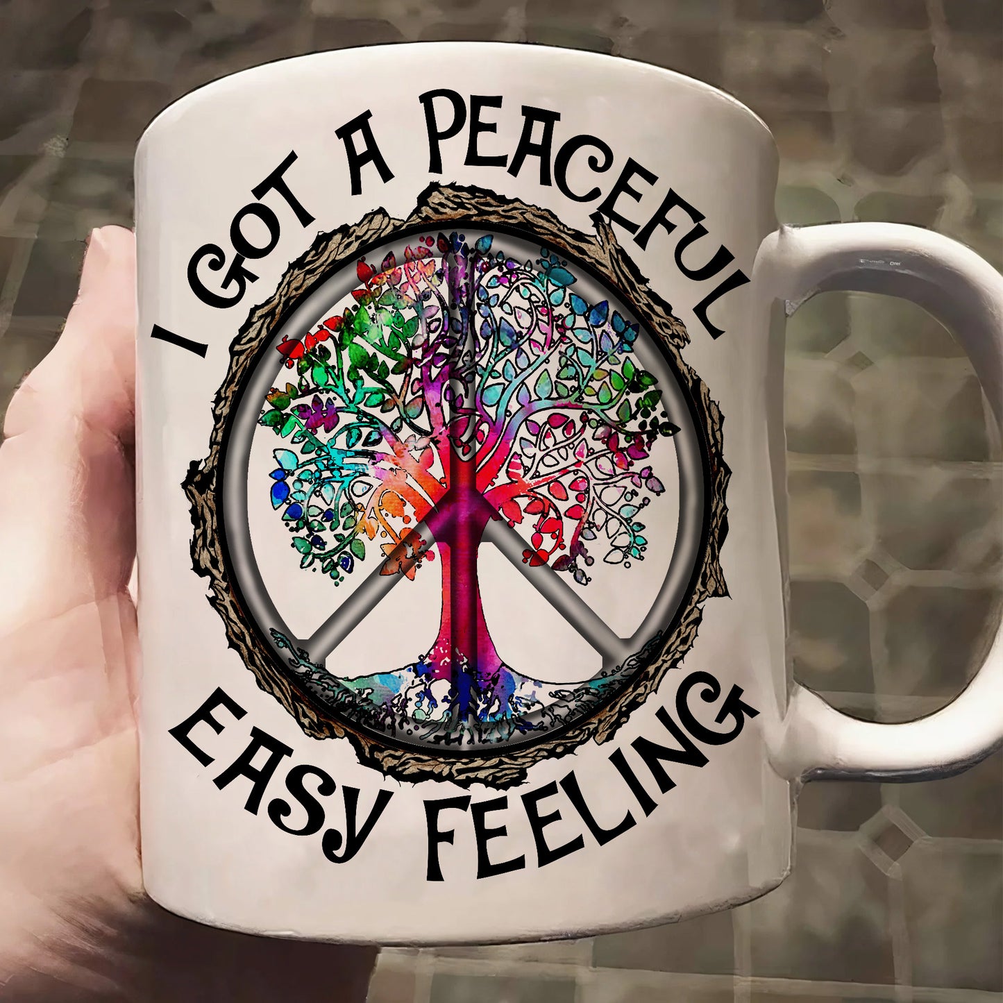 Hippie I Got A Peaceful - Hippie Peace White Mug