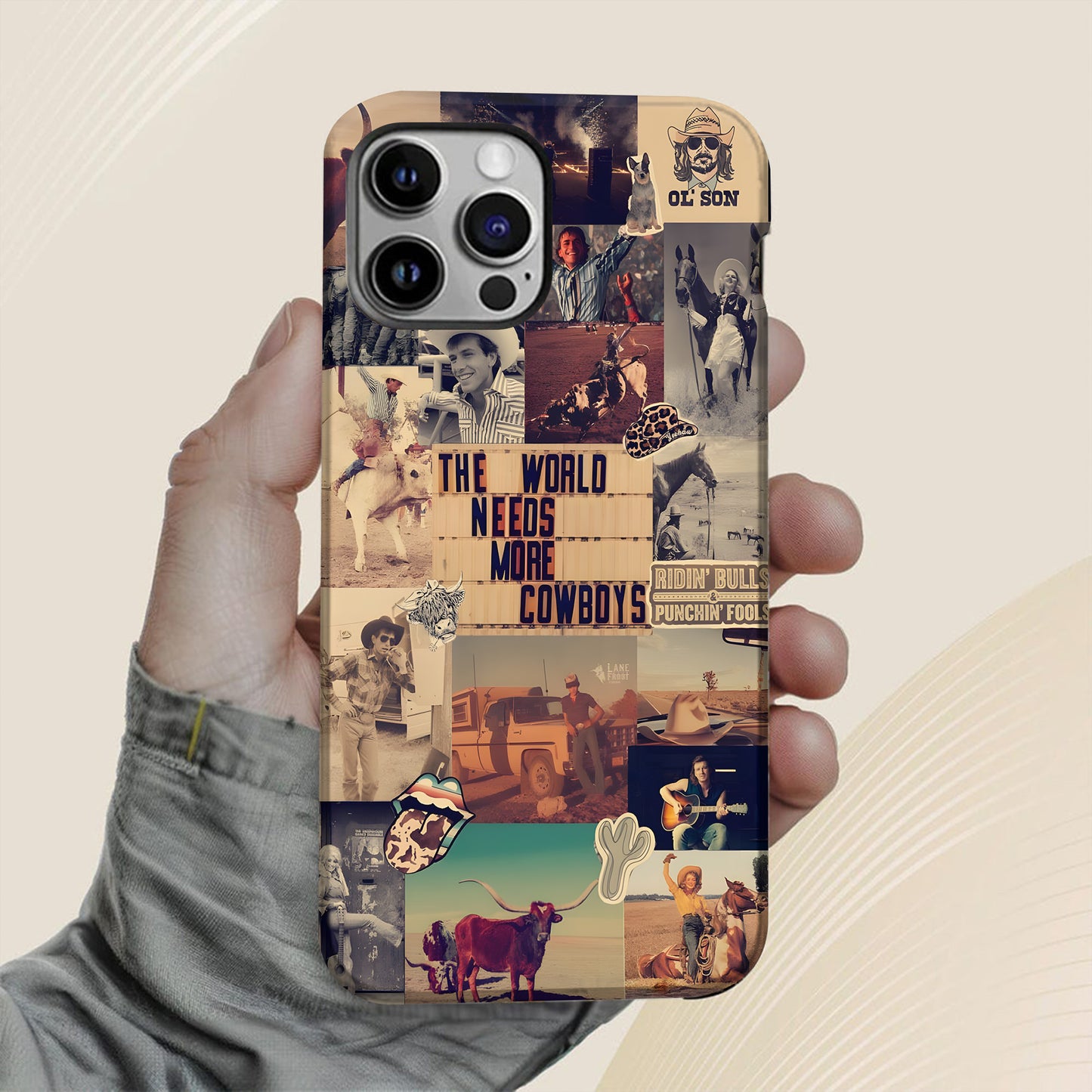 Rodeo Roots Collage – Vintage Cowboy Phone Case