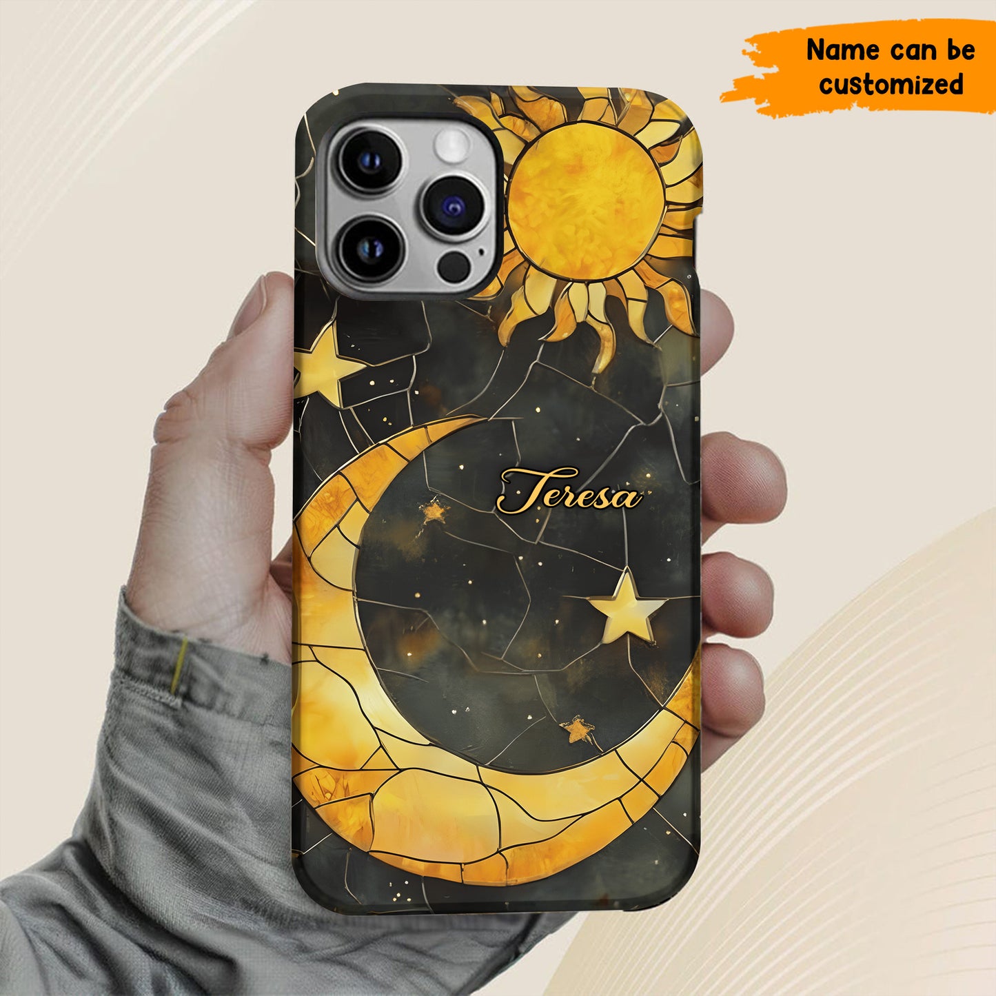 Lunar Radiance – Personalized Moon & Sun Phone Case