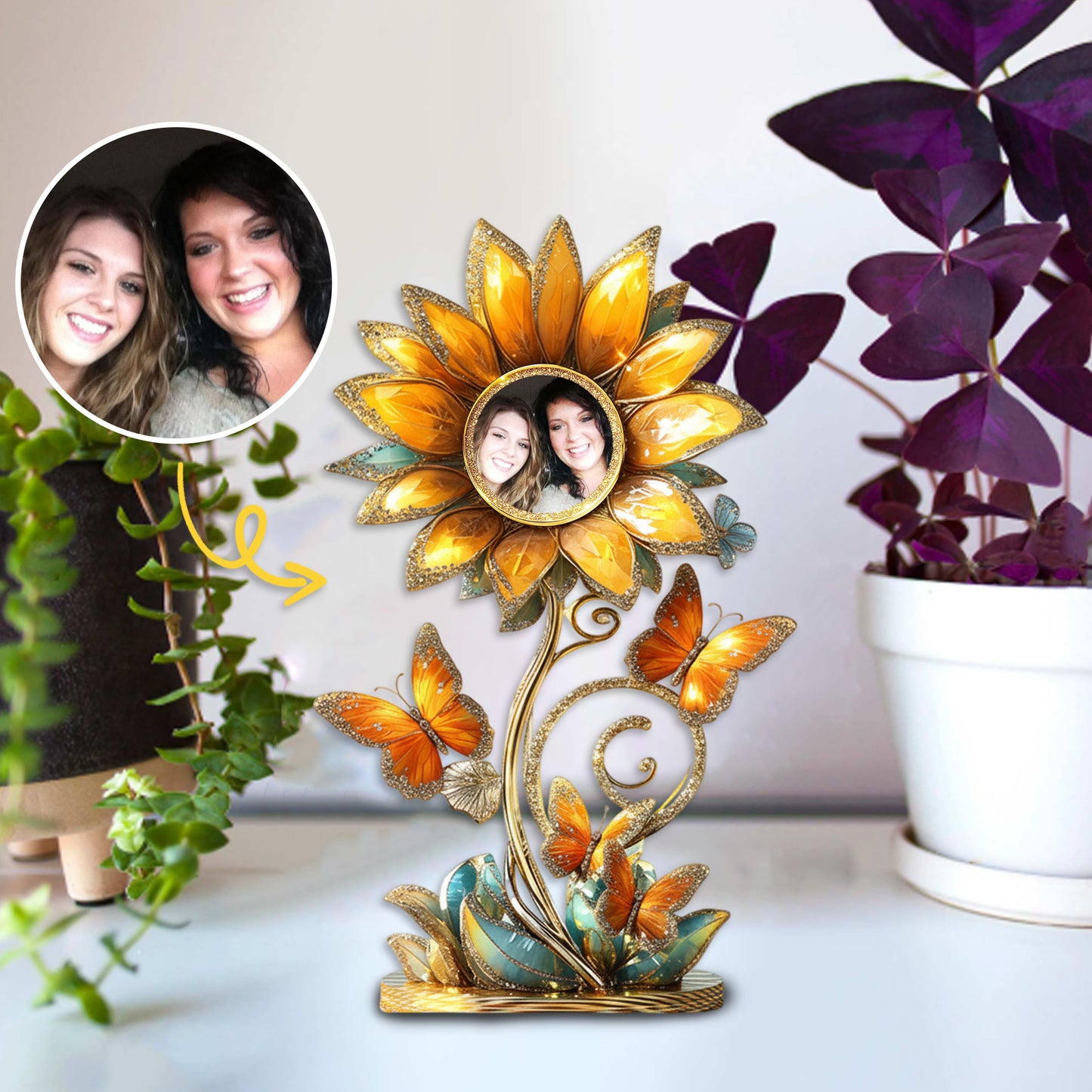 Shine of Hope – Personalized Sunflower Acrylic Plaque