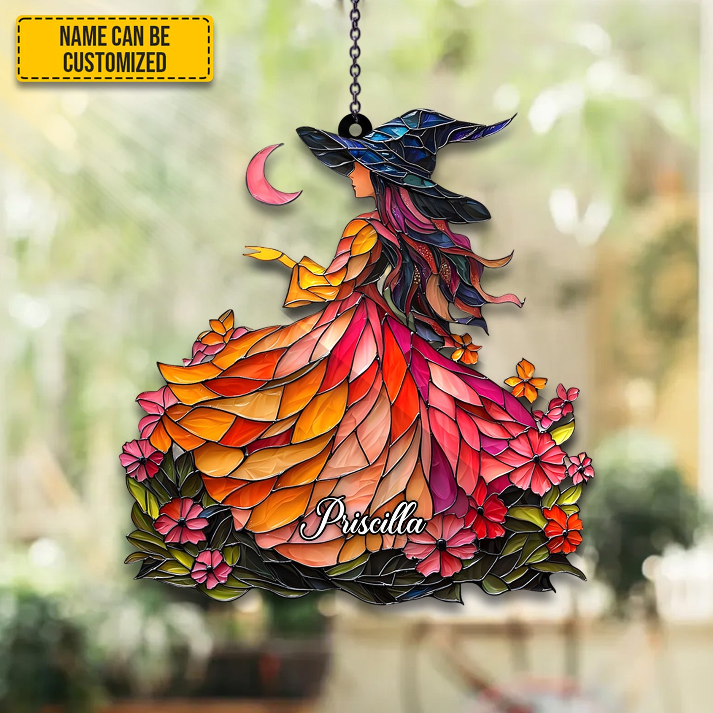 Witch Suncatcher Arcylic window - Personalized Witch Acrylic Window