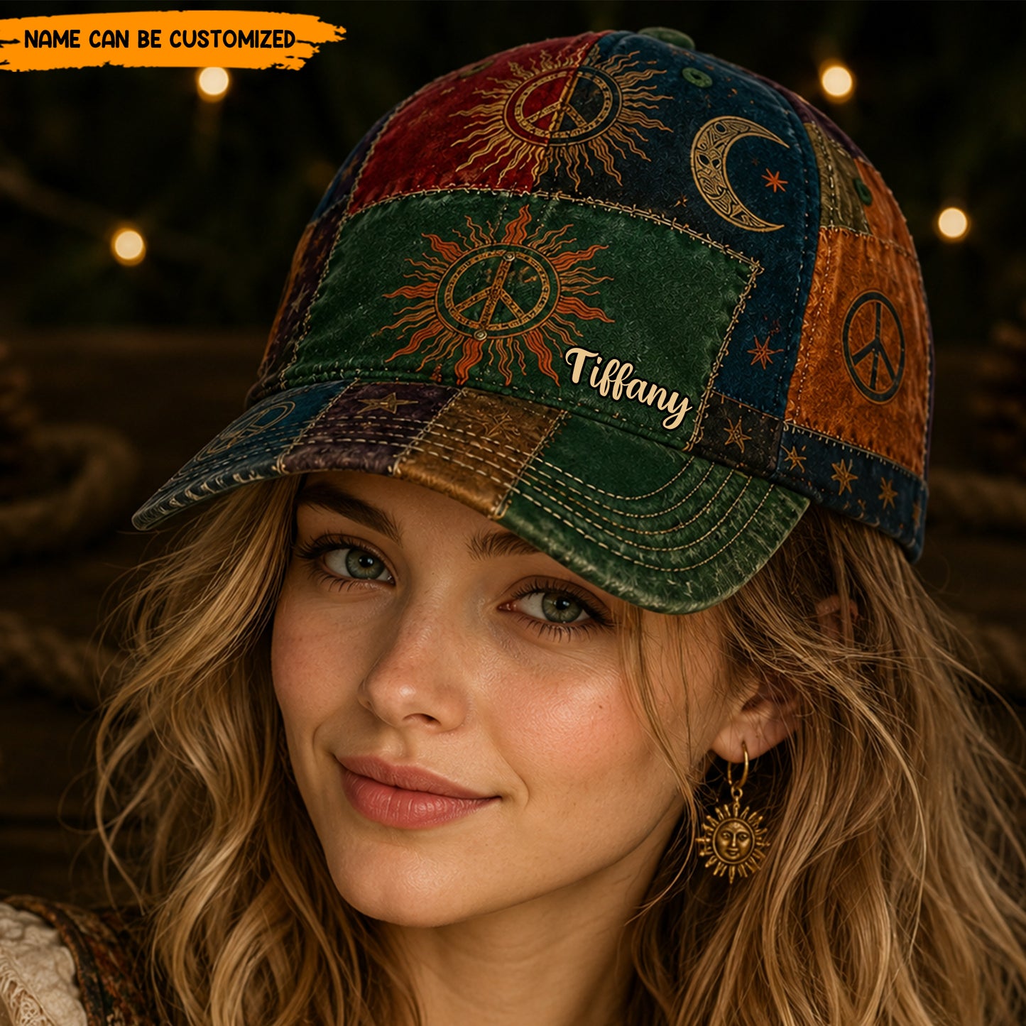 Personalized Hippie Patchwork Classic Cap