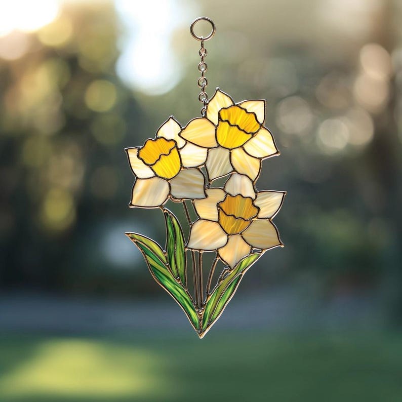 Daffodil Faux Window Hanging Acrylic