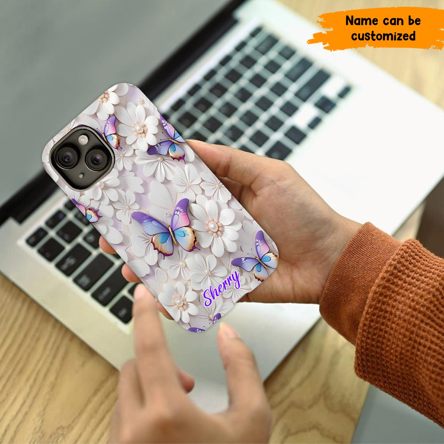 Personalized Beautiful Floral Butterfly Phone Case