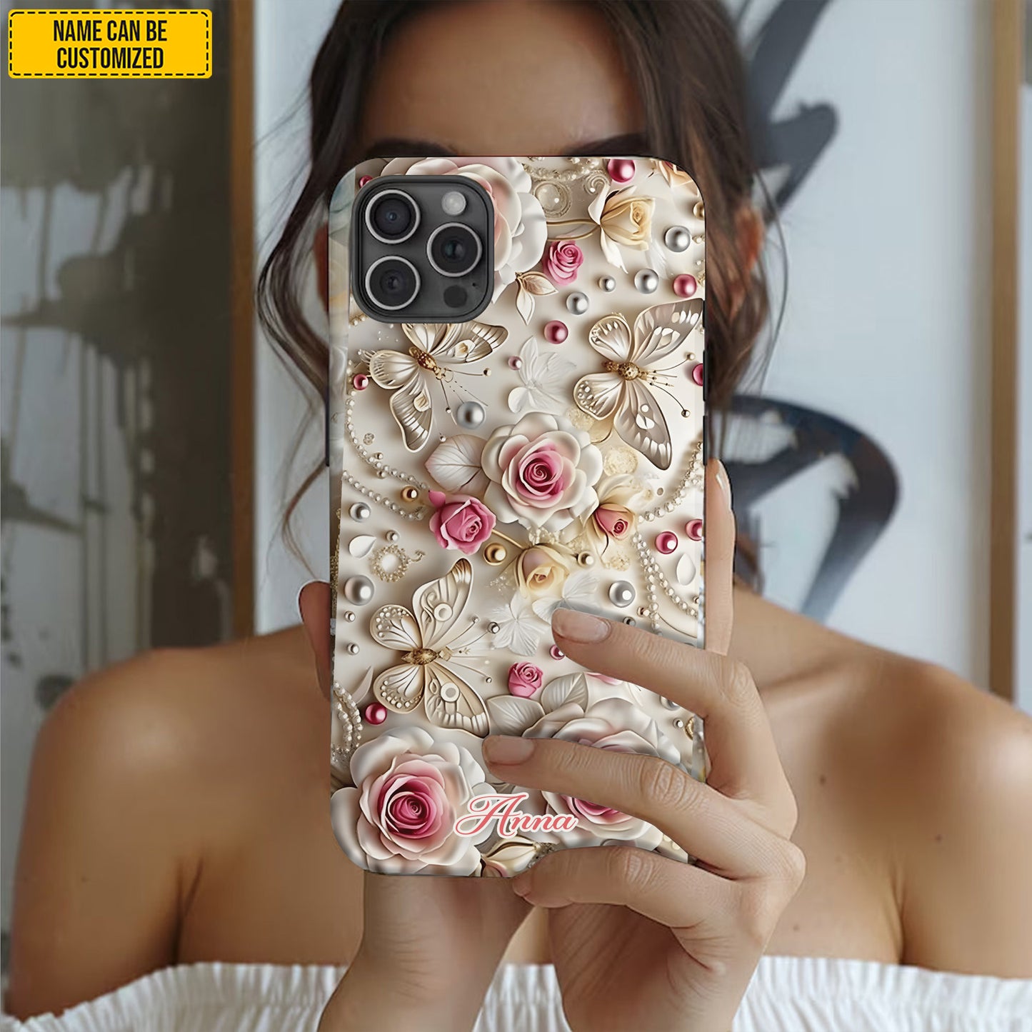 Flowers & Butterflies - Personalized Phone Case