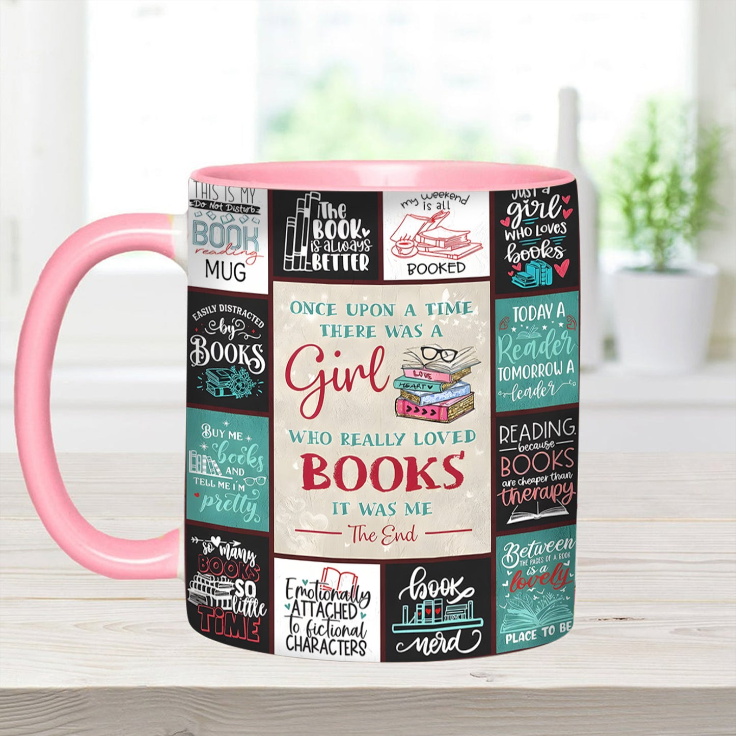Girl Loves Books Accent Mug