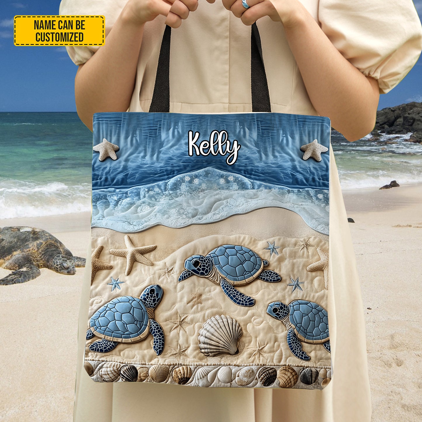 Ocean Journey – Personalized Sea Turtle Tote Bag