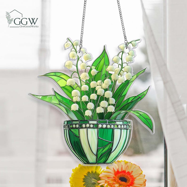 Lily of Valley Acrylic Window Hanging