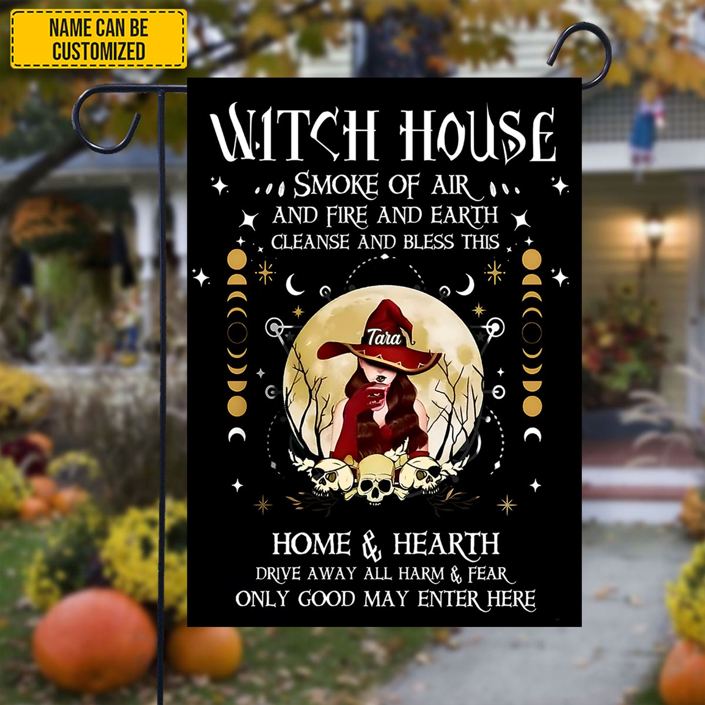Witch House - Personalized Halloween Garden Flag, House Flag