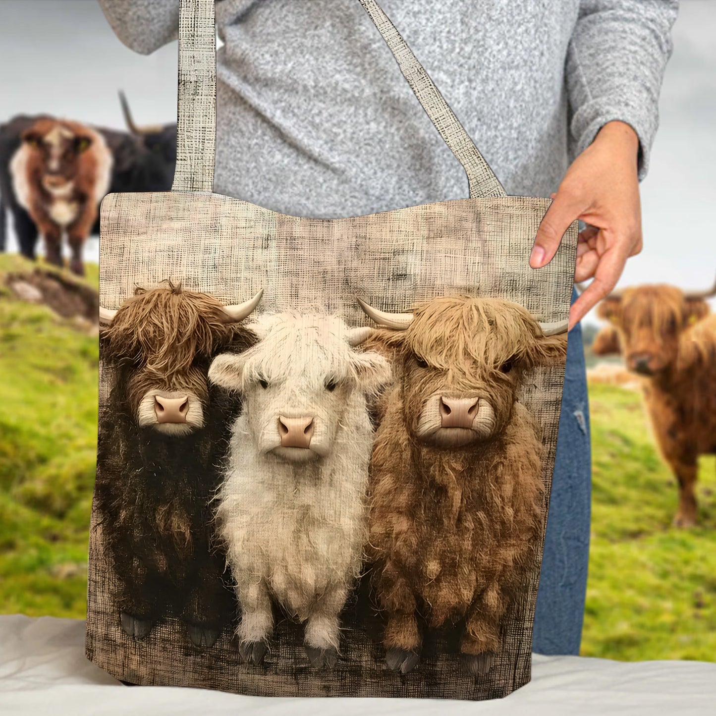 Love Highland Cow - Cow Tote Bag