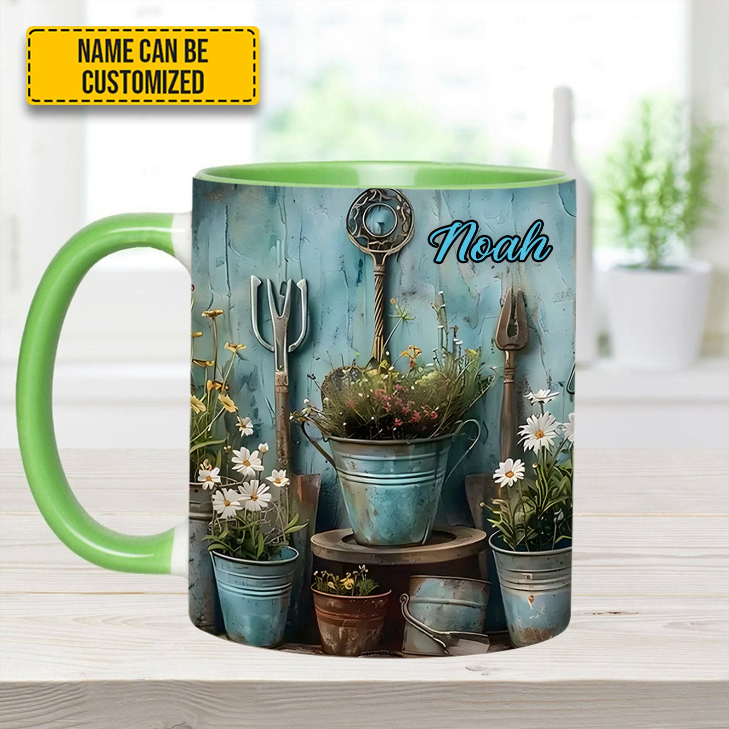 Gardening Tool & Floral - Personalized Gardening Accent Mug