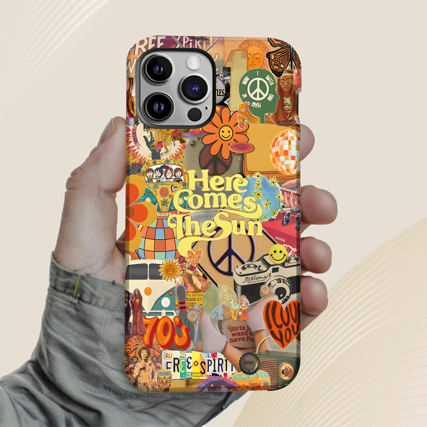 Here Comes the Sun – 70s Hippie Vibe Phone Case