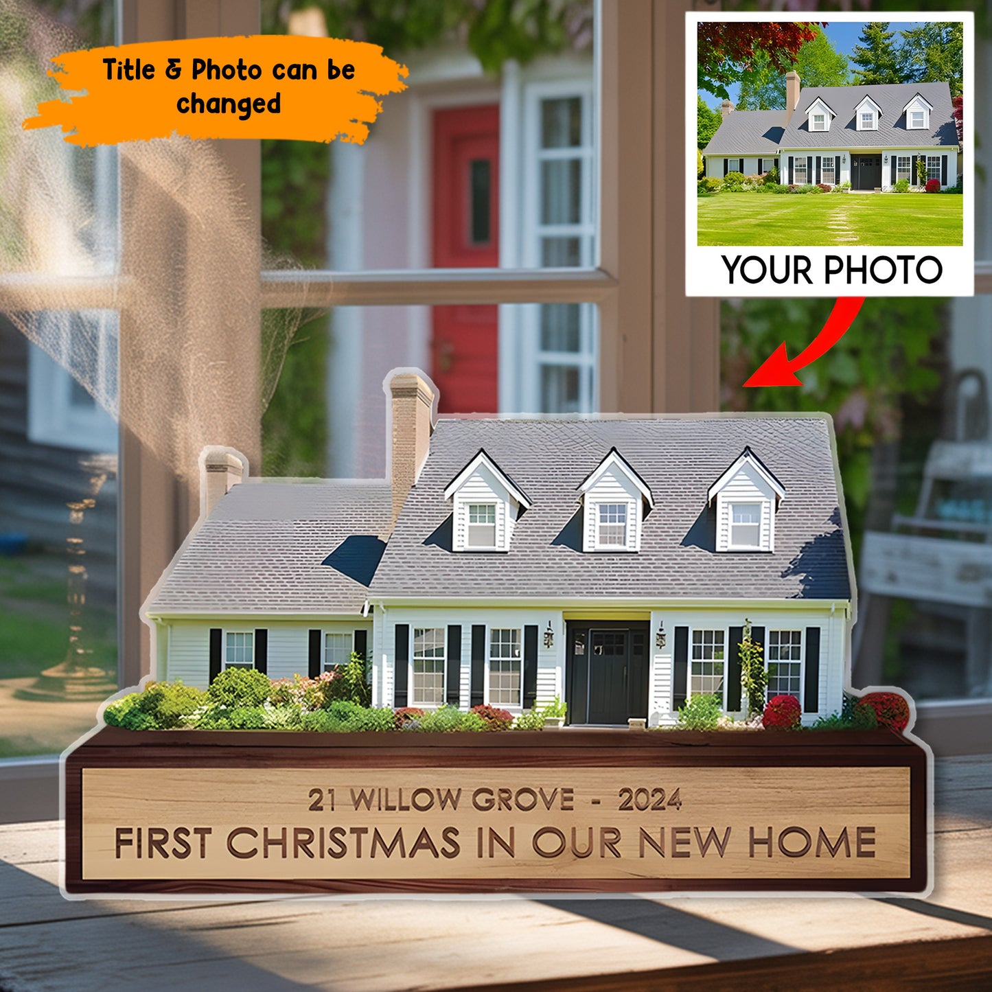 House Acrylic Plaque , Wooden Standee Customized, Personalized Shape