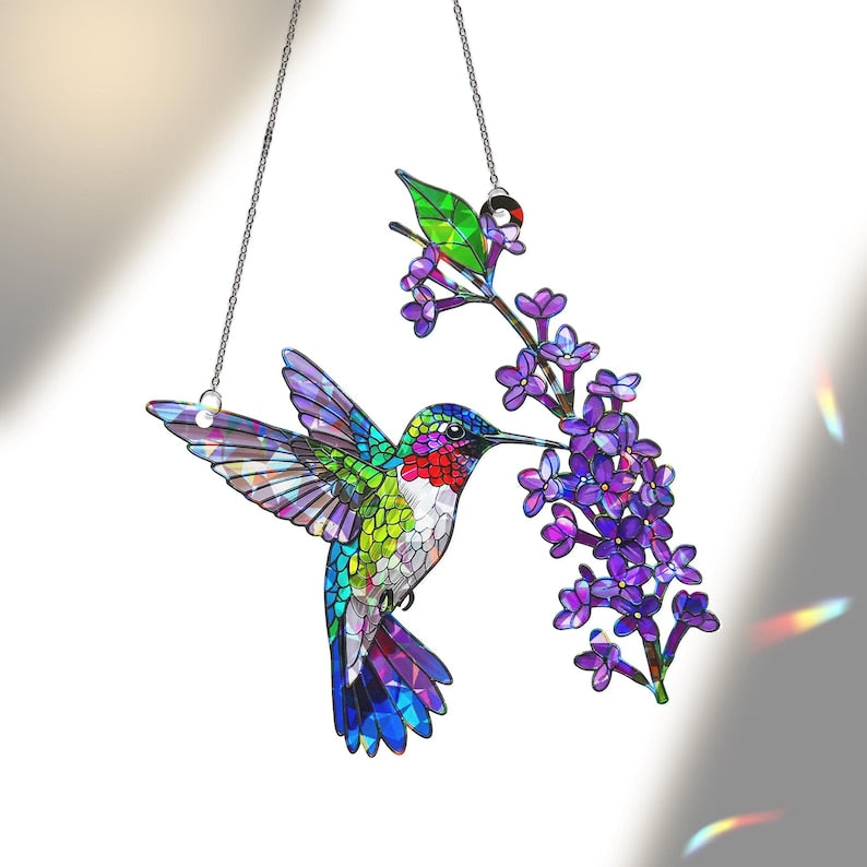 Hummingbird Holographic ACRYLIC Window Hanging