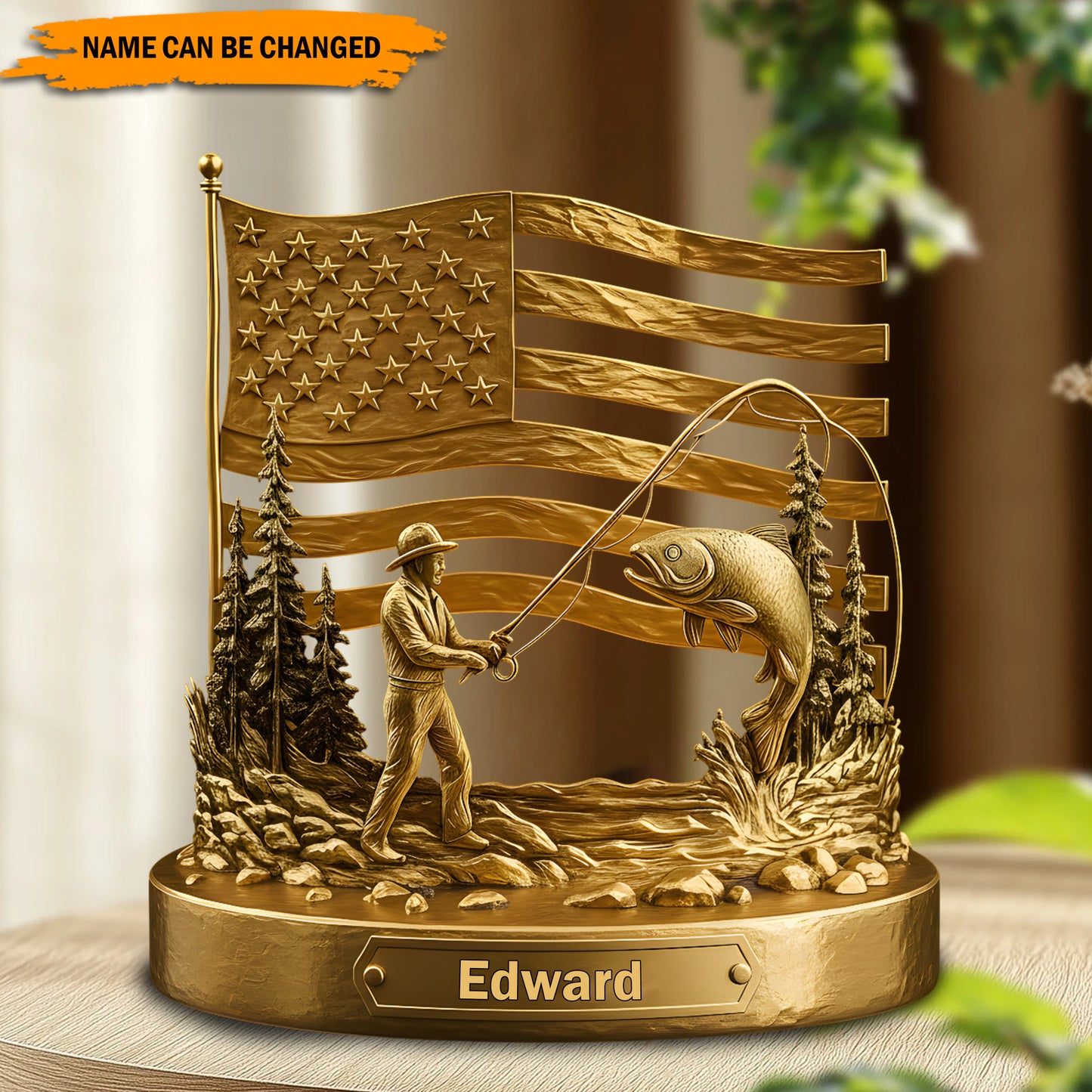 Angler’s Triumph – Personalized Fishing Acrylic Plaque