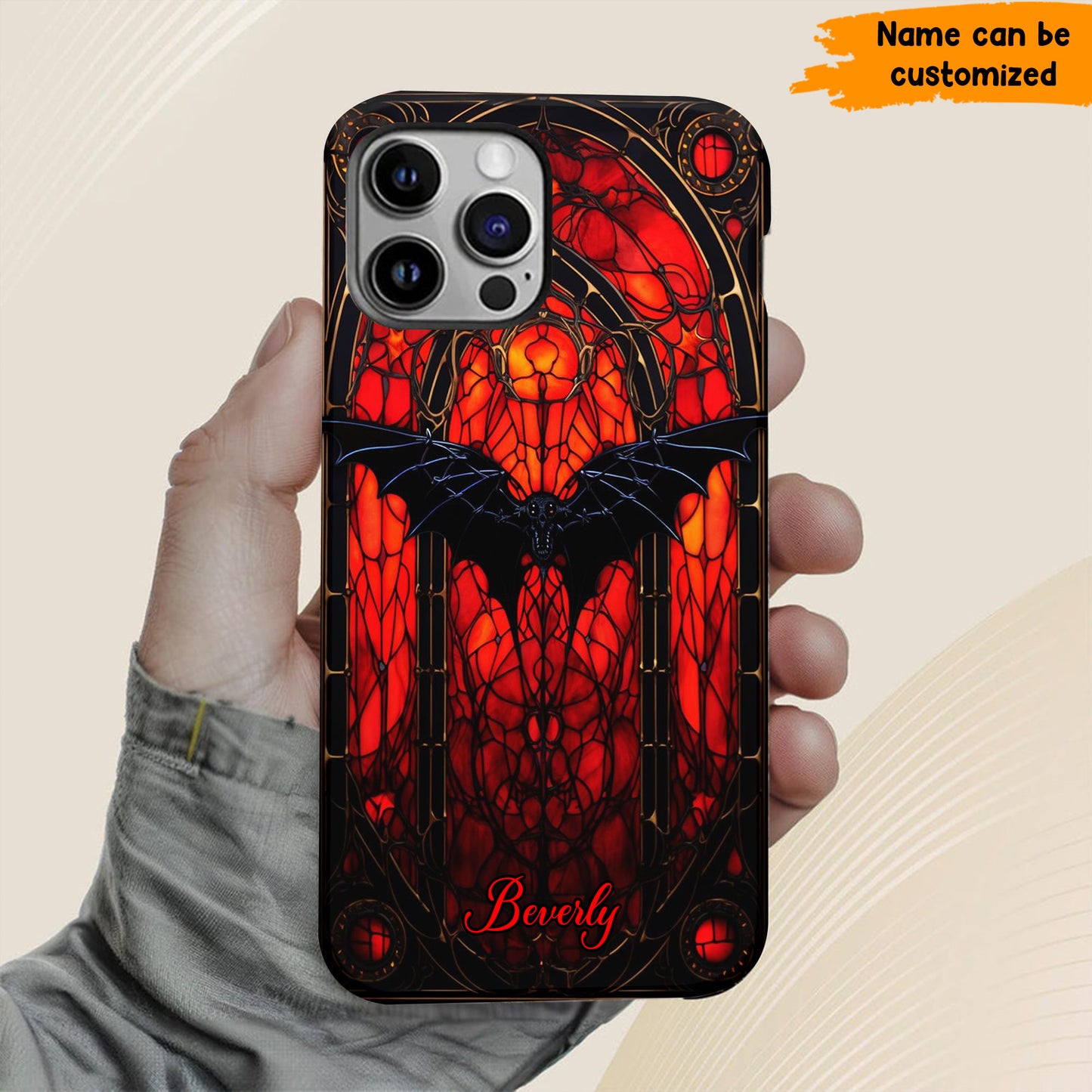 Bat Halloween Stained Glass - Personalized Phone Case