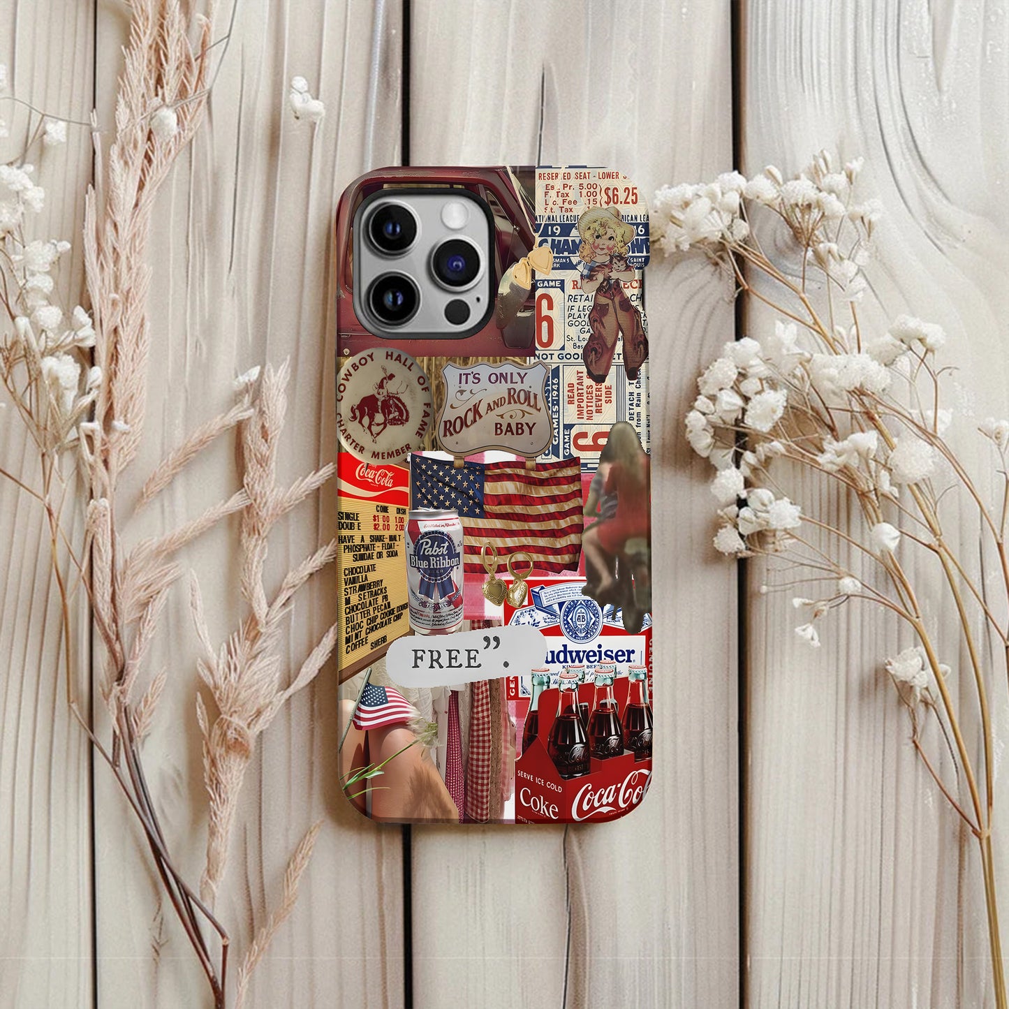Born to Be Free – Vintage Americana Phone Case