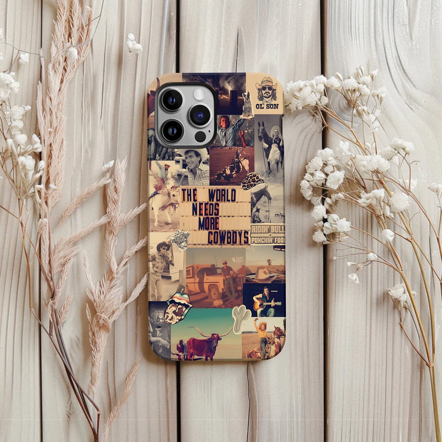 Rodeo Roots Collage – Vintage Cowboy Phone Case