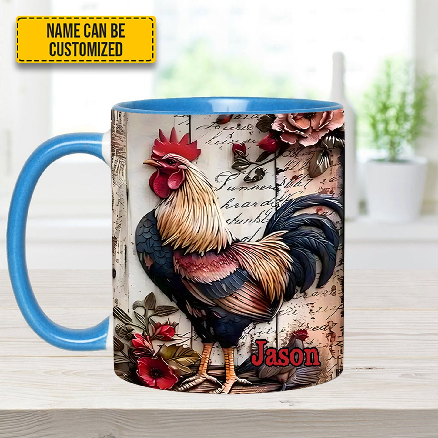 Rooster Farmhouse – Personalized Chicken Accent Mug