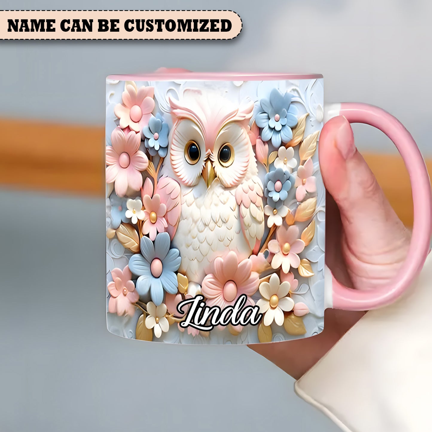 Owl accent mug - Personalized Accent Mug