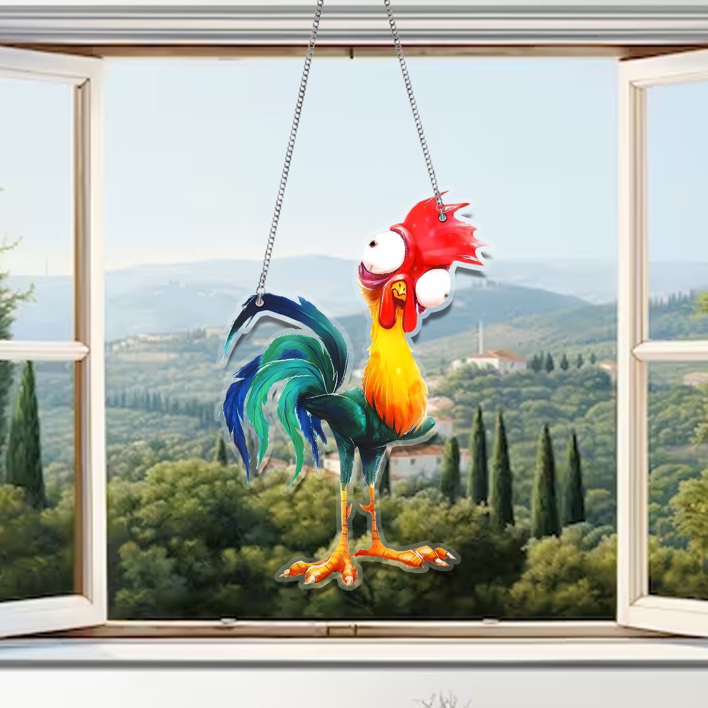Chicken Crazy Acrylic Window Hanging