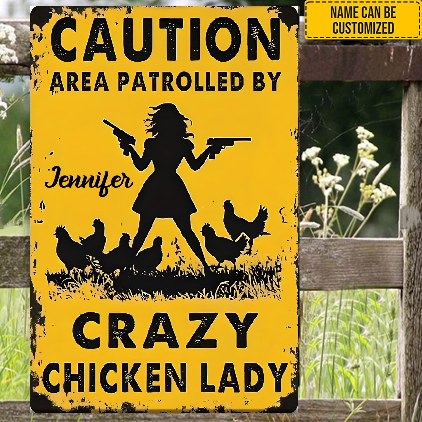 Crazy Chicken Lady - Personalized Metal Sign