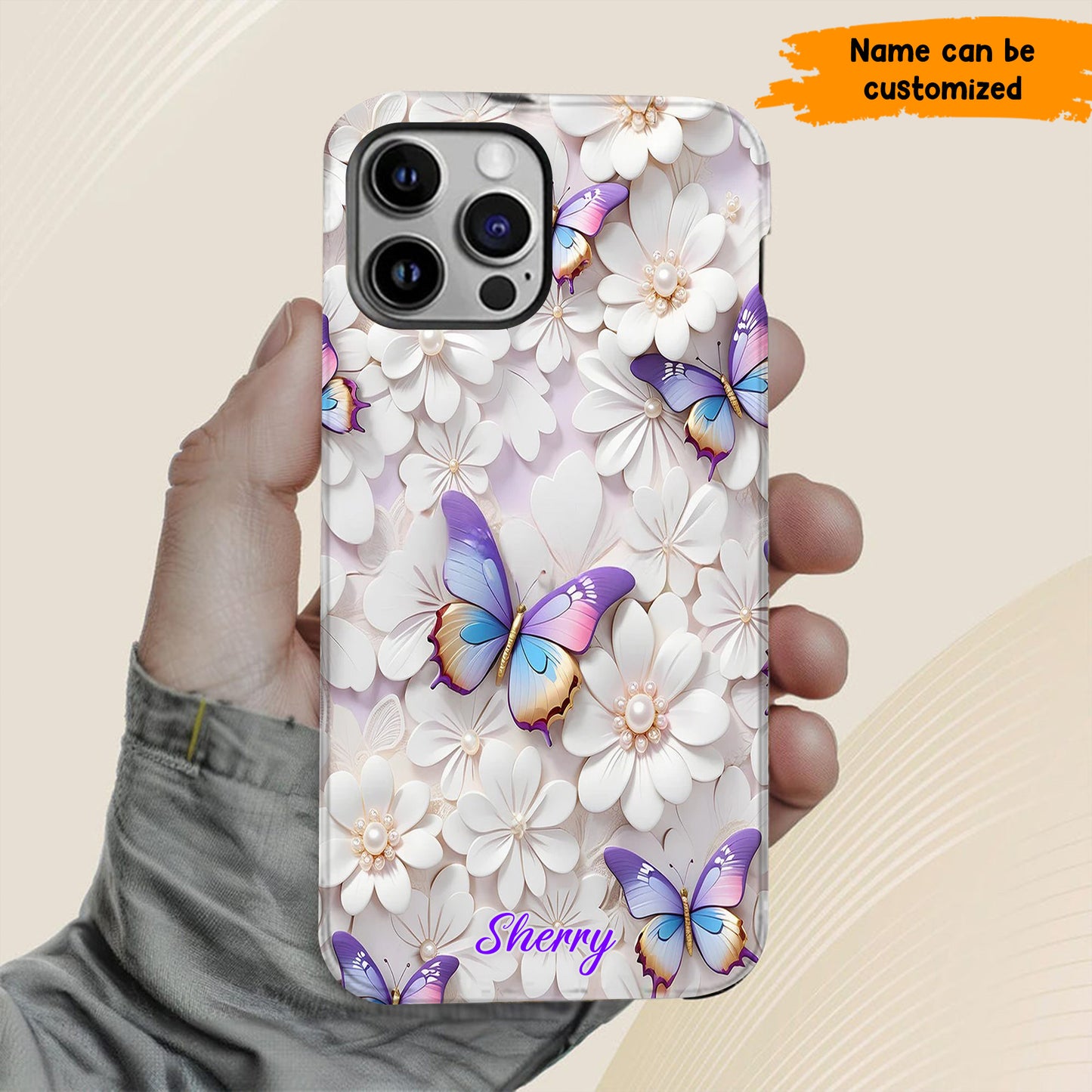 Personalized Beautiful Floral Butterfly Phone Case
