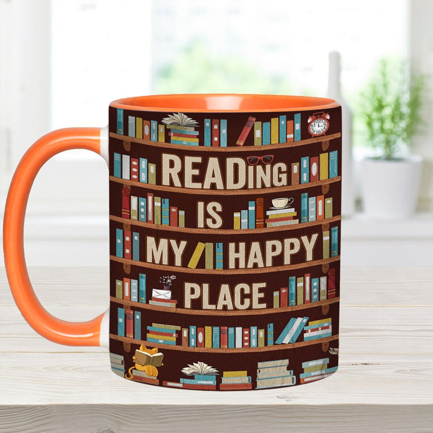 Reading Is My happy Place - Book Accent Mug