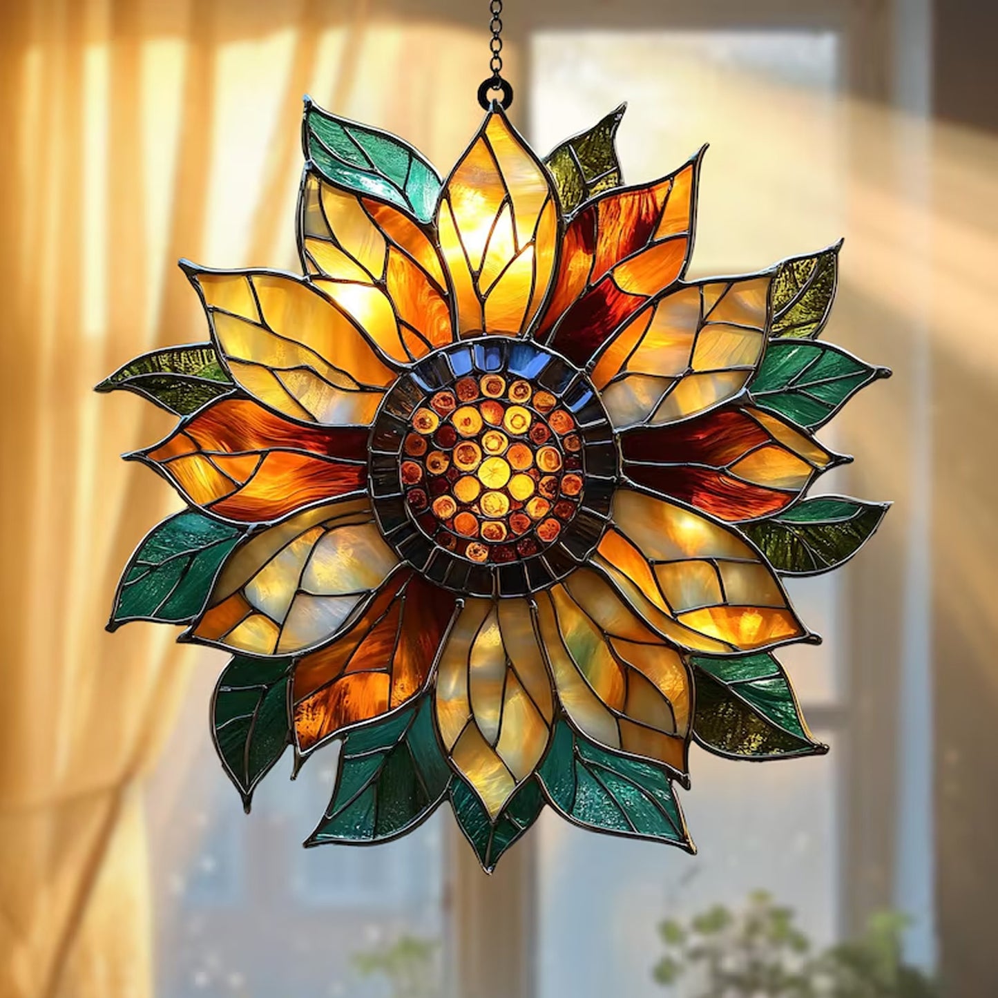 Sunflower Stained Acrylic Window Hanging