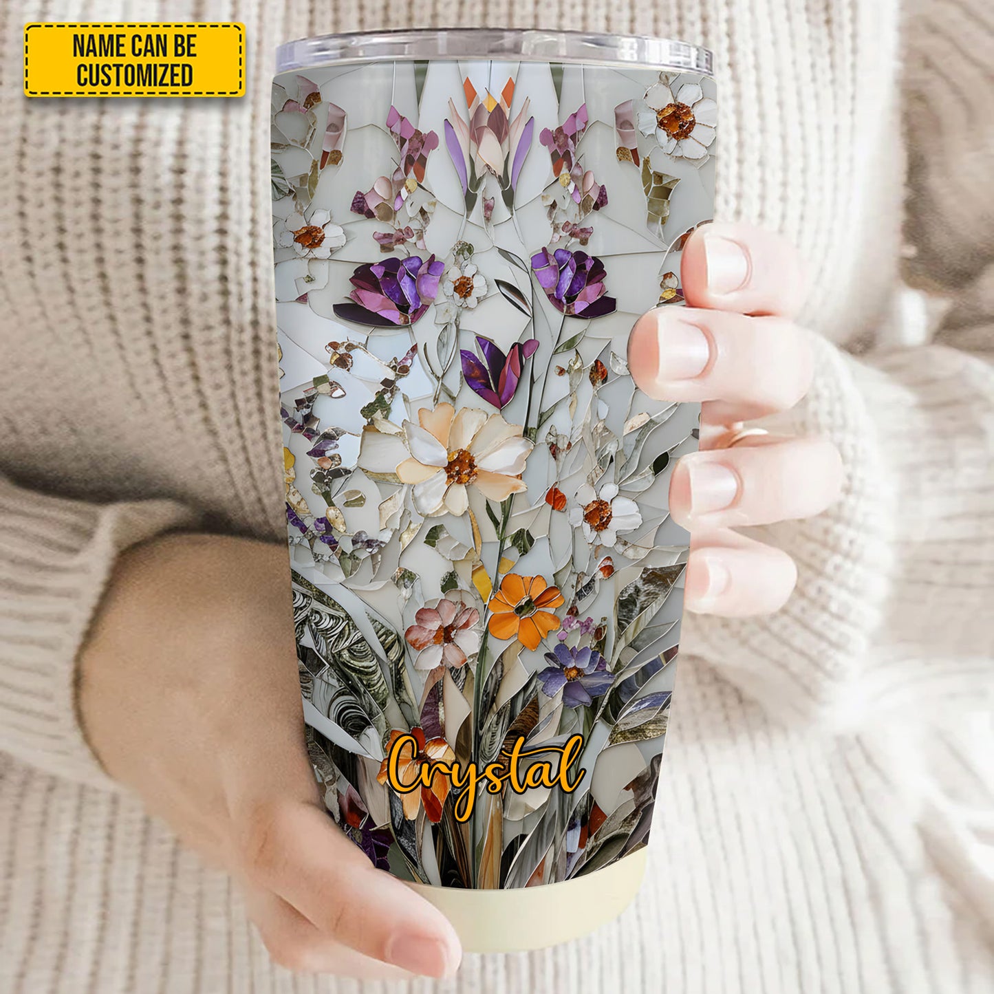 Personalized Beautiful Flowers Tumbler
